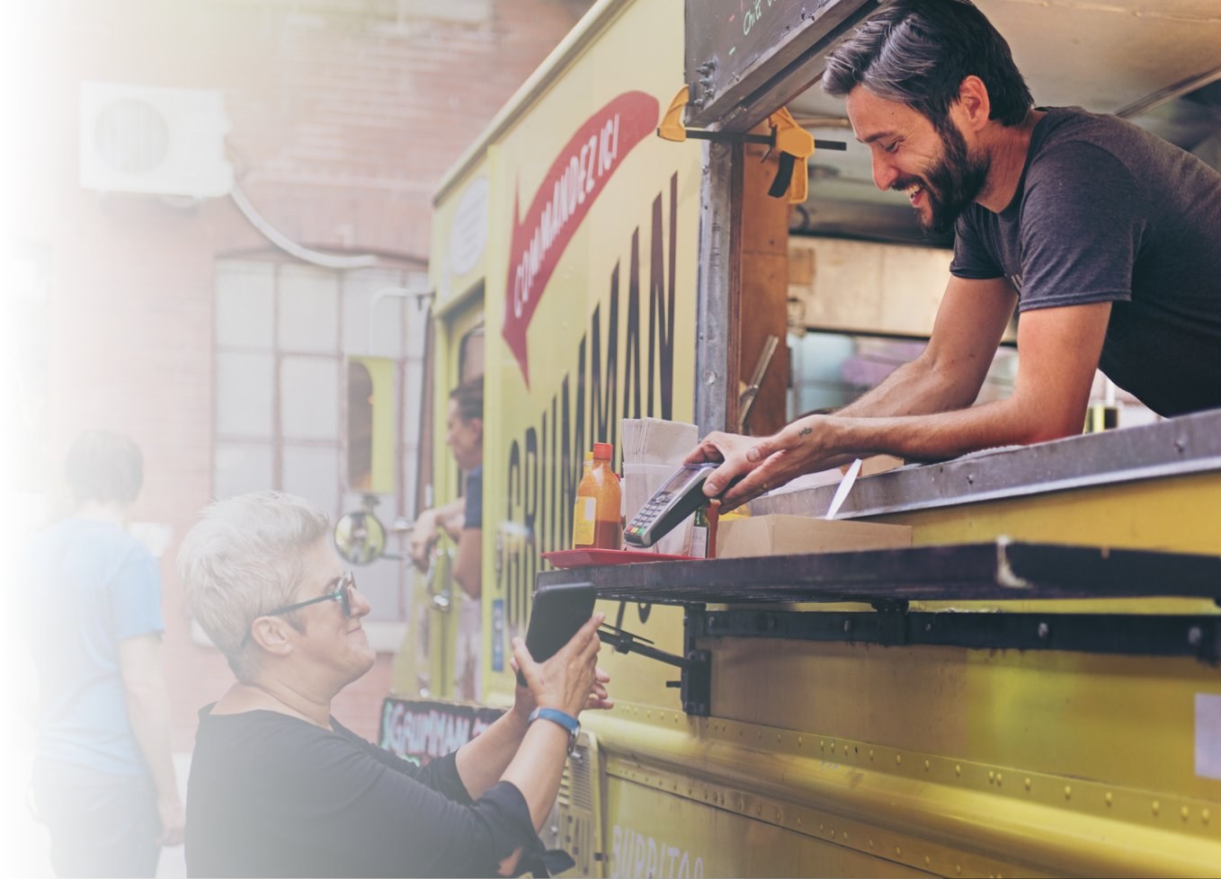 Food truck taking an order with FuegoPOS